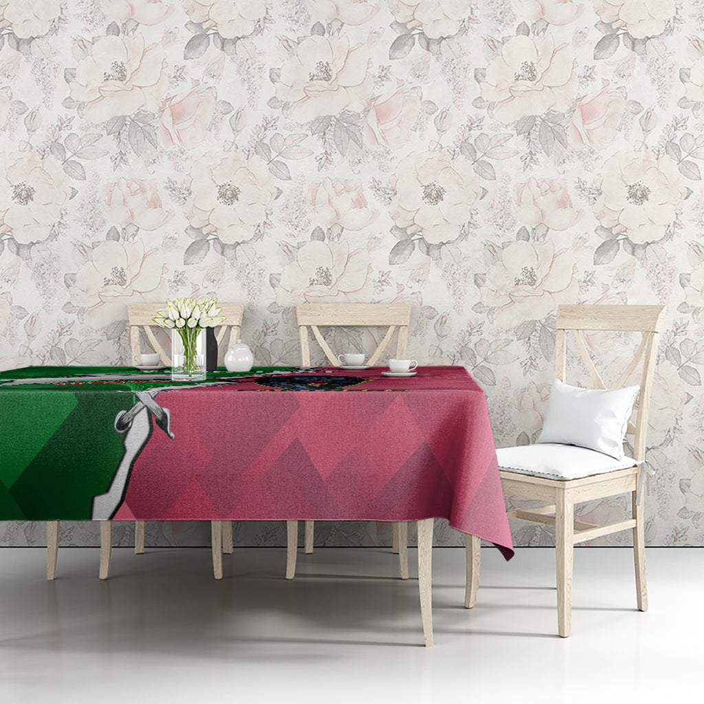Personalised Panthers And Rabbitohs Rugby Tablecloth 2024 Souths The Riff Together