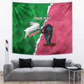 Personalised Panthers And Rabbitohs Rugby Tapestry 2024 Souths The Riff Together