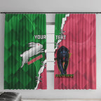 Personalised Panthers And Rabbitohs Rugby Window Curtain 2024 Souths The Riff Together