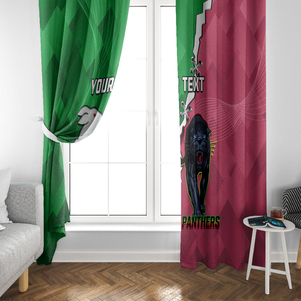 Personalised Panthers And Rabbitohs Rugby Window Curtain 2024 Souths The Riff Together