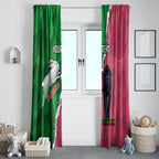 Personalised Panthers And Rabbitohs Rugby Window Curtain 2024 Souths The Riff Together