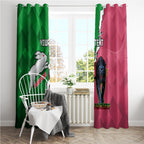 Personalised Panthers And Rabbitohs Rugby Window Curtain 2024 Souths The Riff Together