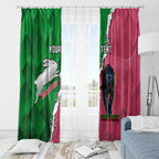 Personalised Panthers And Rabbitohs Rugby Window Curtain 2024 Souths The Riff Together