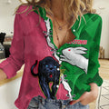 Personalised Panthers And Rabbitohs Rugby Women Casual Shirt 2024 Souths The Riff Together