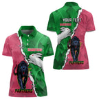 Personalised Panthers And Rabbitohs Rugby Women Polo Shirt 2024 Souths The Riff Together