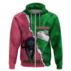 Personalised Panthers And Rabbitohs Rugby Zip Hoodie 2024 Souths The Riff Together
