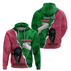 Personalised Panthers And Rabbitohs Rugby Zip Hoodie 2024 Souths The Riff Together