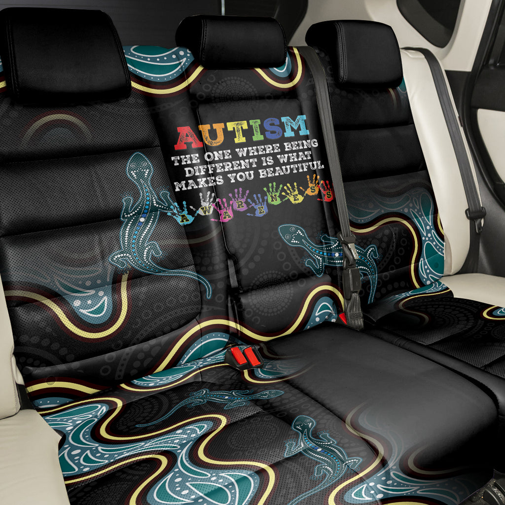 Australia Autism Awareness 4 April Aboriginal Lizard Back Car Seat Cover