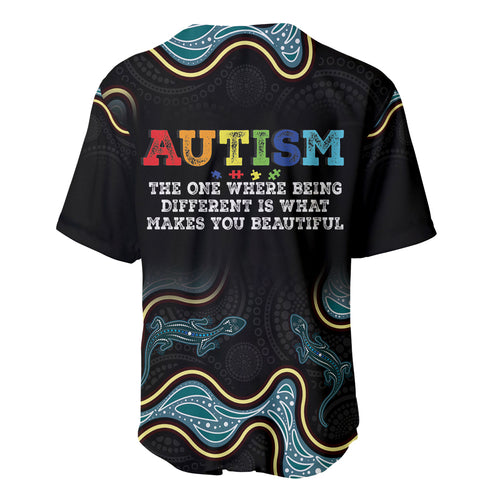Australia Autism Awareness 4 April Aboriginal Lizard Baseball Jersey
