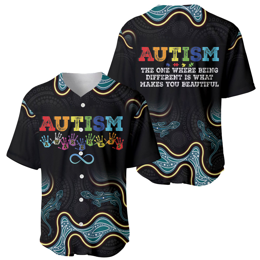 Australia Autism Awareness 4 April Aboriginal Lizard Baseball Jersey