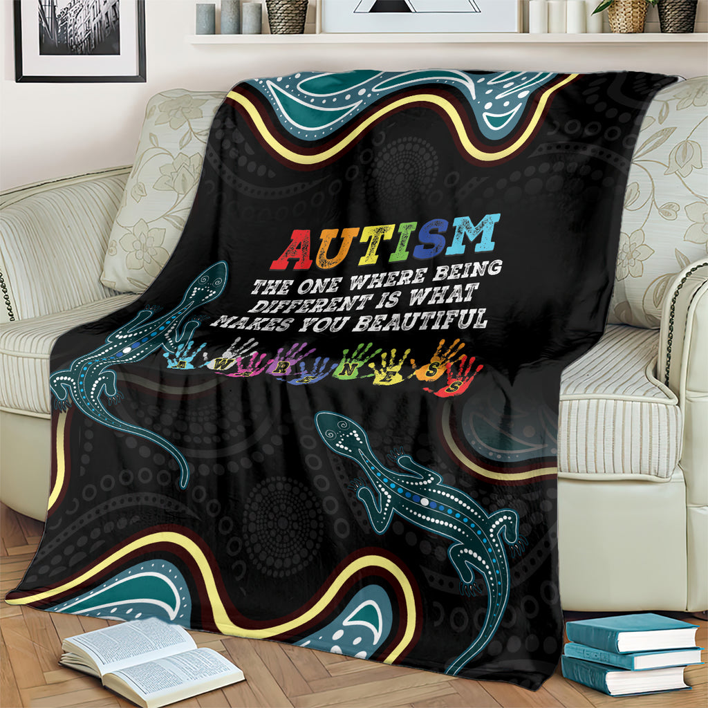 Australia Autism Awareness 4 April Aboriginal Lizard Blanket