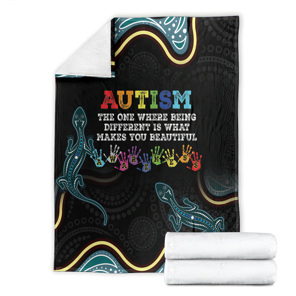 Australia Autism Awareness 4 April Aboriginal Lizard Blanket