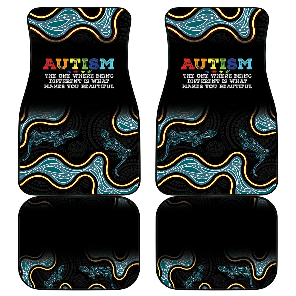 Australia Autism Awareness 4 April Aboriginal Lizard Car Mats
