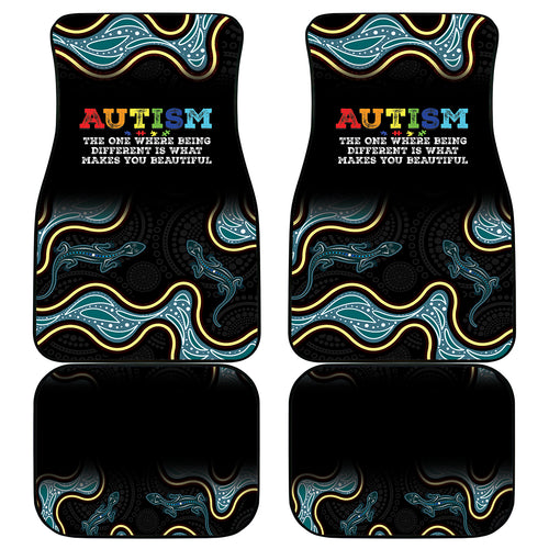 Australia Autism Awareness 4 April Aboriginal Lizard Car Mats