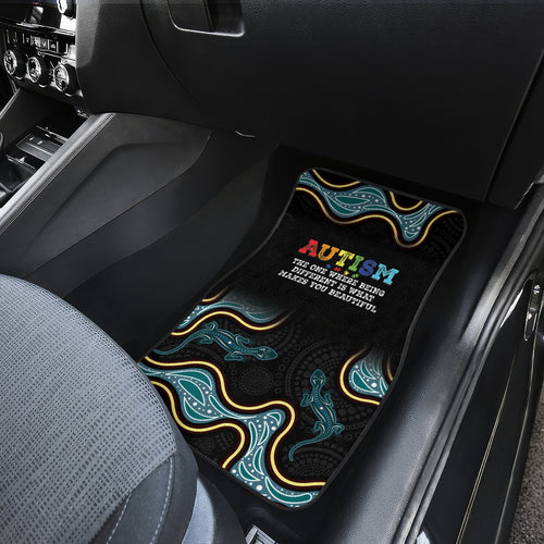 Australia Autism Awareness 4 April Aboriginal Lizard Car Mats