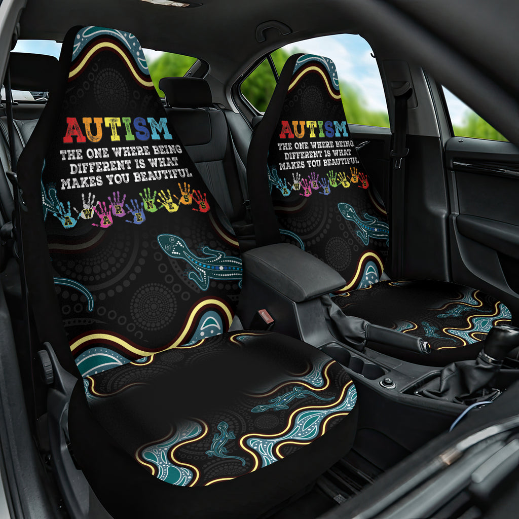 Australia Autism Awareness 4 April Aboriginal Lizard Car Seat Cover
