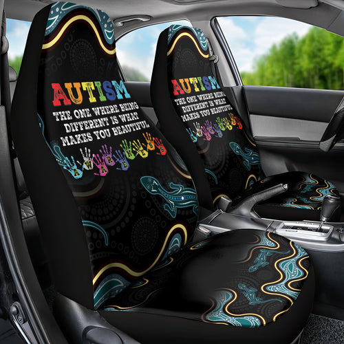 Australia Autism Awareness 4 April Aboriginal Lizard Car Seat Cover