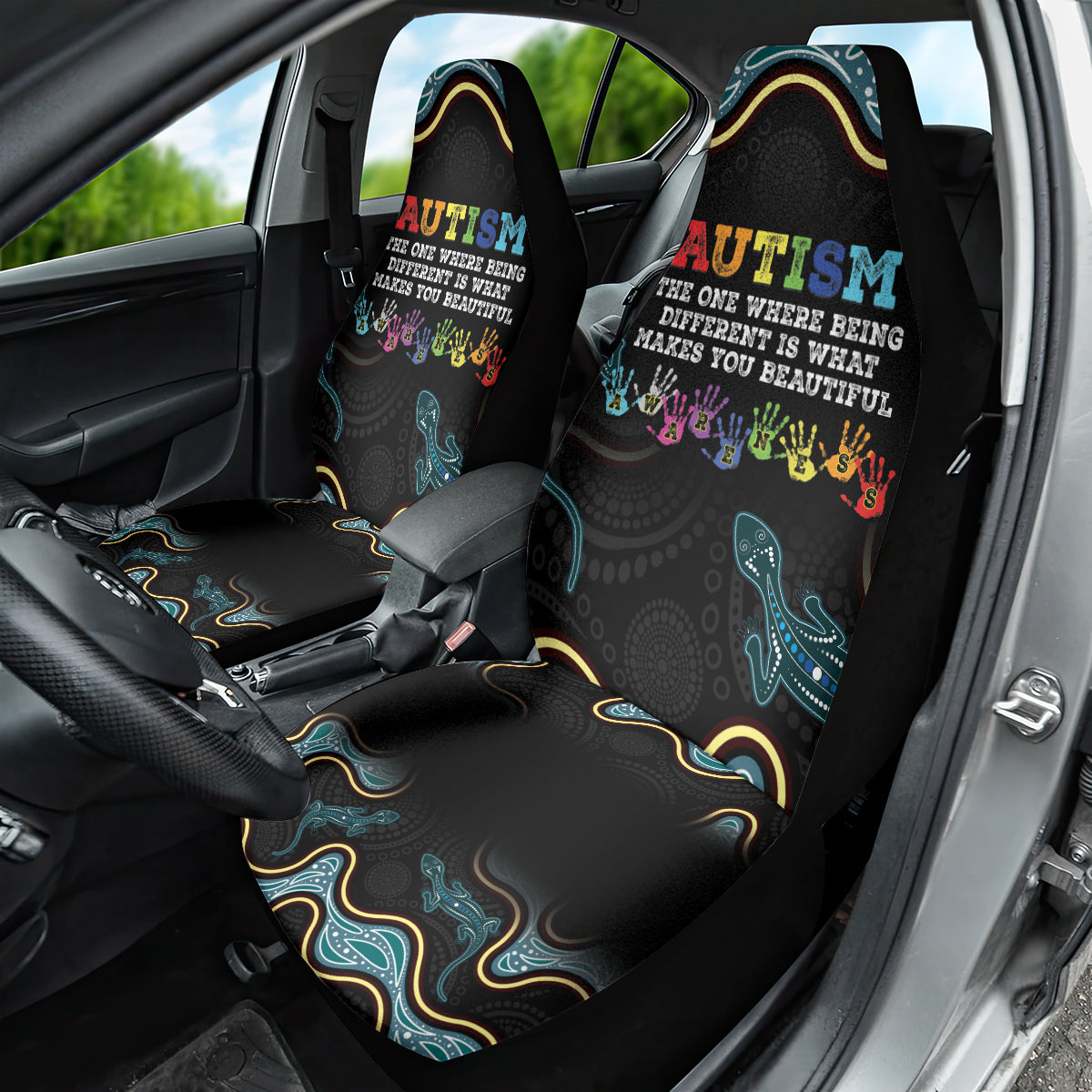 Australia Autism Awareness 4 April Aboriginal Lizard Car Seat Cover