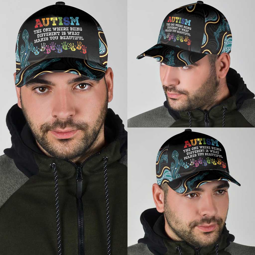Australia Autism Awareness Classic Cap 2 April Aboriginal Lizard - Aussie Hoodie