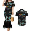 Australia Autism Awareness 4 April Aboriginal Lizard Couples Matching Mermaid Dress and Hawaiian Shirt