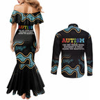 Australia Autism Awareness 4 April Aboriginal Lizard Couples Matching Mermaid Dress and Long Sleeve Button Shirt