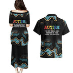 Australia Autism Awareness 4 April Aboriginal Lizard Couples Matching Puletasi and Hawaiian Shirt