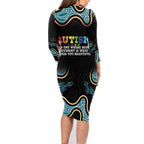 Australia Autism Awareness 4 April Aboriginal Lizard Family Matching Long Sleeve Bodycon Dress and Hawaiian Shirt