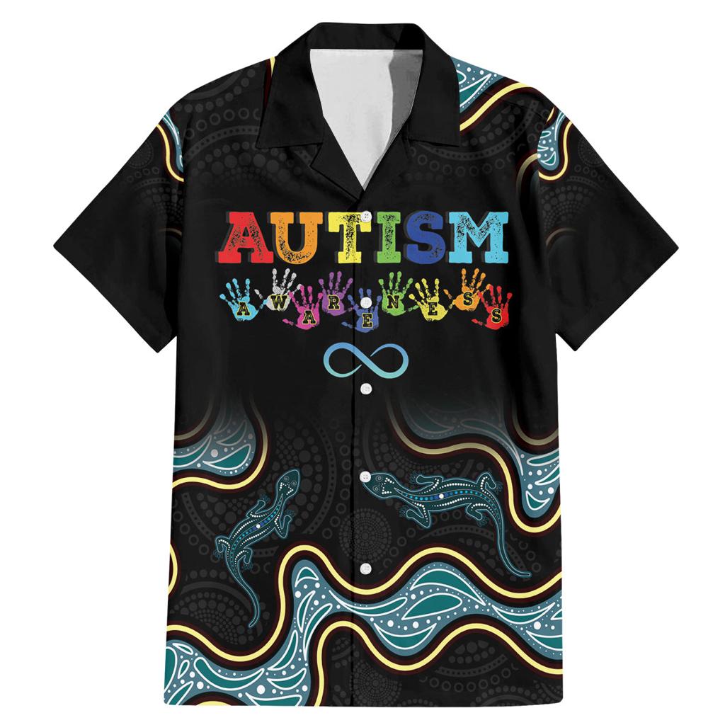 Australia Autism Awareness 4 April Aboriginal Lizard Family Matching Mermaid Dress and Hawaiian Shirt