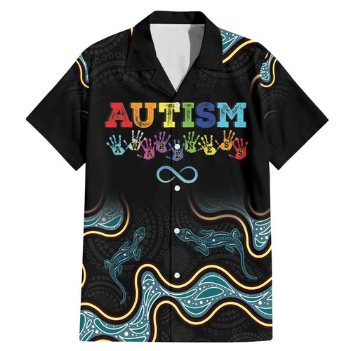 Australia Autism Awareness 4 April Aboriginal Lizard Family Matching Mermaid Dress and Hawaiian Shirt