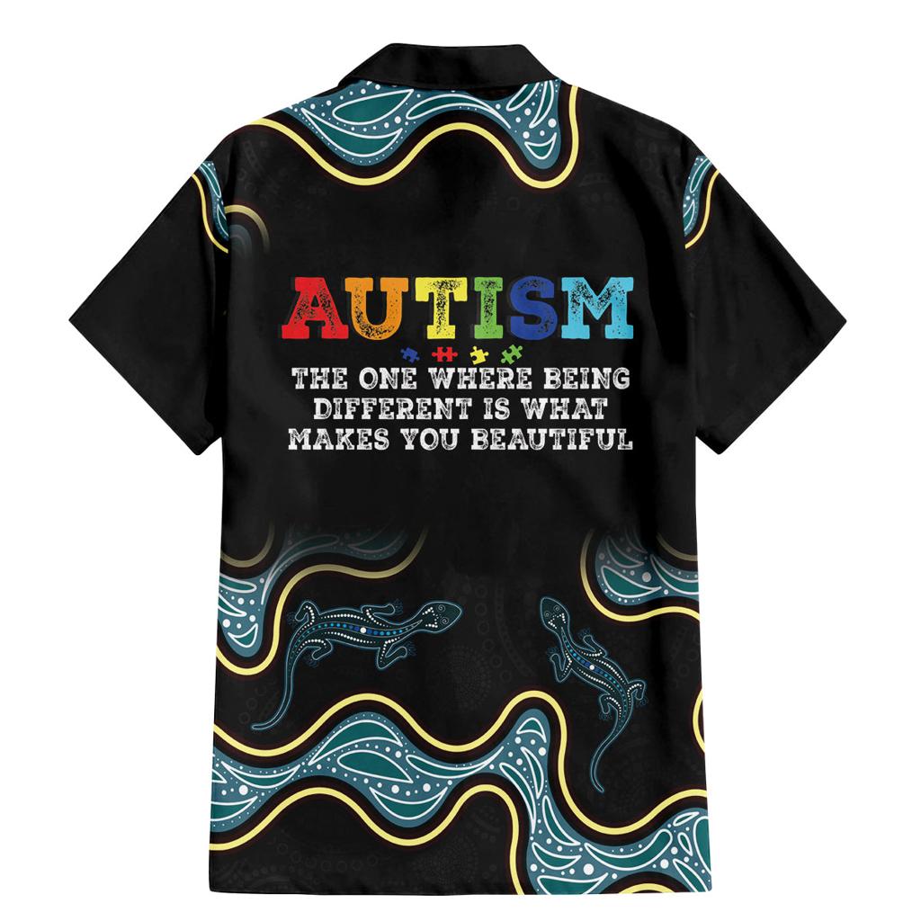 Australia Autism Awareness 4 April Aboriginal Lizard Family Matching Mermaid Dress and Hawaiian Shirt