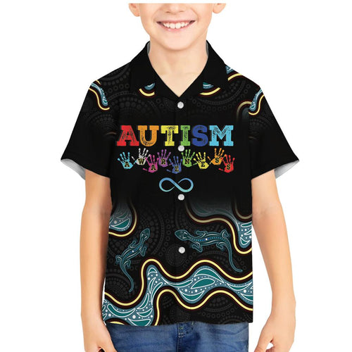 Australia Autism Awareness 4 April Aboriginal Lizard Family Matching Mermaid Dress and Hawaiian Shirt