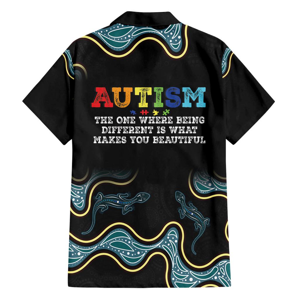 Australia Autism Awareness 4 April Aboriginal Lizard Family Matching Off Shoulder Maxi Dress and Hawaiian Shirt