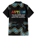 Australia Autism Awareness 4 April Aboriginal Lizard Family Matching Puletasi and Hawaiian Shirt