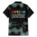 Australia Autism Awareness 4 April Aboriginal Lizard Family Matching Short Sleeve Bodycon Dress and Hawaiian Shirt
