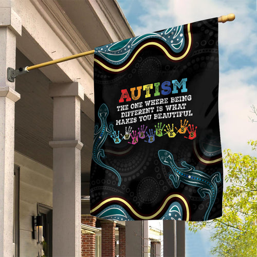 Australia Autism Awareness 4 April Aboriginal Lizard Garden Flag