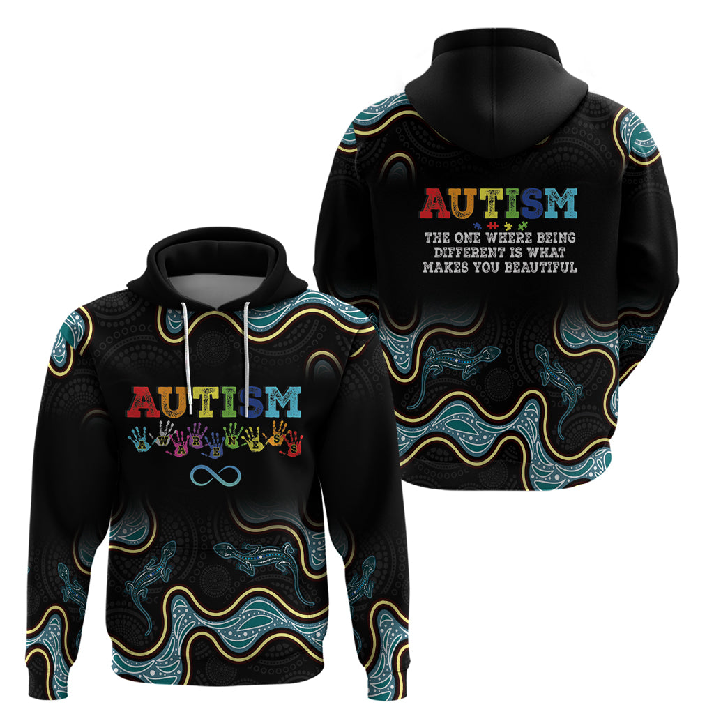 Australia Autism Awareness 4 April Aboriginal Lizard Hoodie