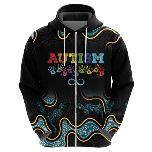 Australia Autism Awareness 4 April Aboriginal Lizard Hoodie