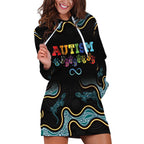 Australia Autism Awareness 4 April Aboriginal Lizard Hoodie Dress