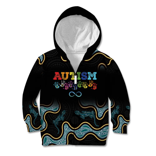 Australia Autism Awareness 4 April Aboriginal Lizard Kid Hoodie