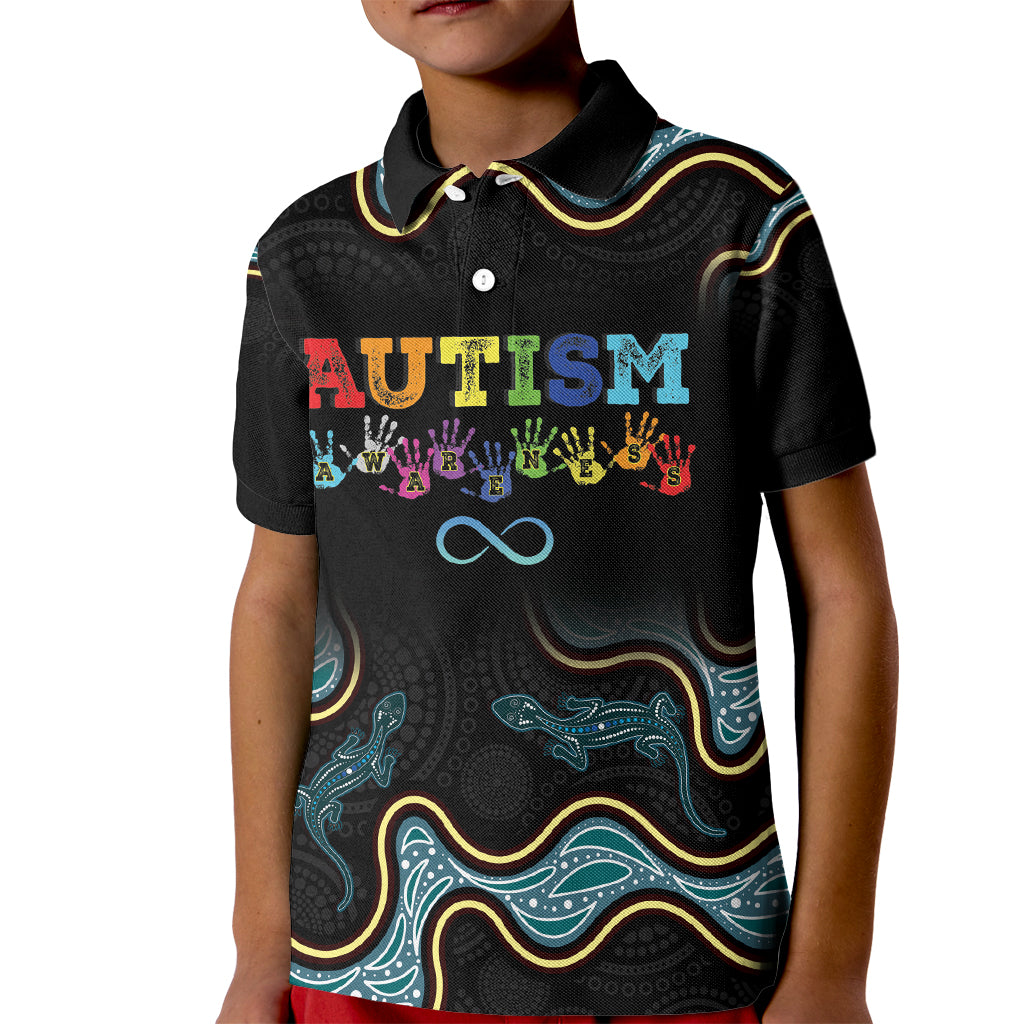 Australia Autism Awareness 4 April Aboriginal Lizard Kid Polo Shirt