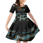 Australia Autism Awareness 4 April Aboriginal Lizard Kid Short Sleeve Dress