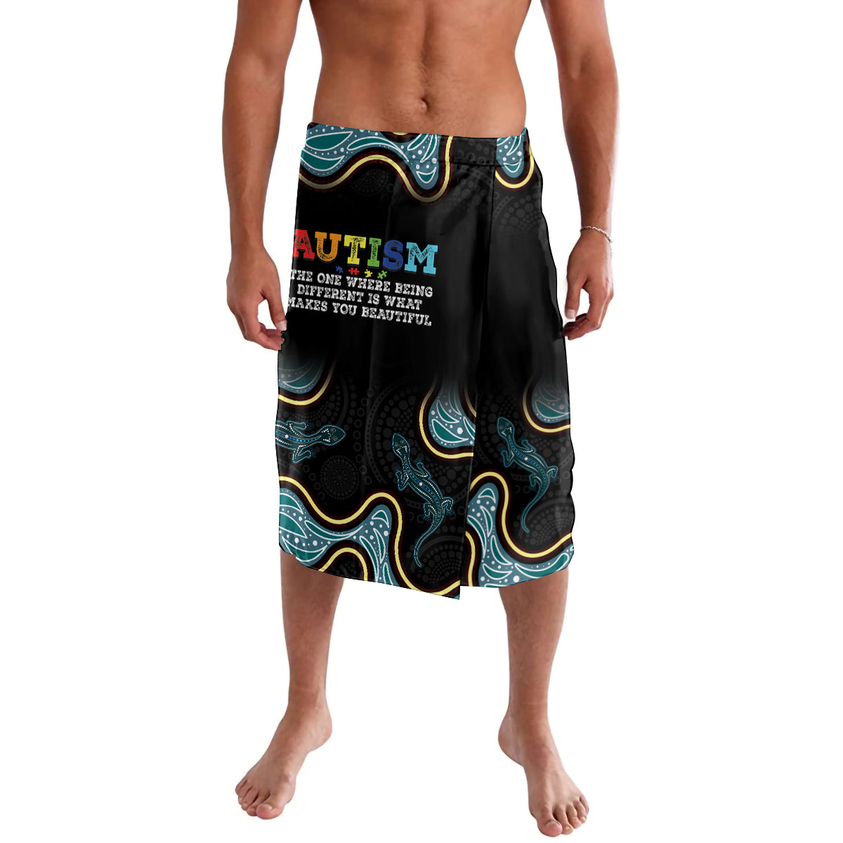 Australia Autism Awareness 4 April Aboriginal Lizard Lavalava