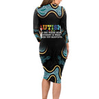 Australia Autism Awareness 4 April Aboriginal Lizard Long Sleeve Bodycon Dress