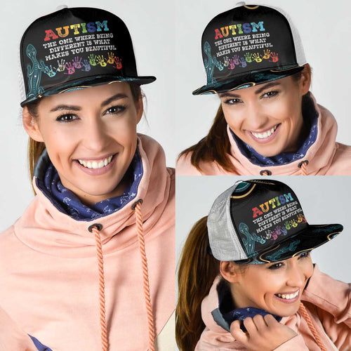 Australia Autism Awareness Mesh Trucker Cap 2 April Aboriginal Lizard - Aussie Hoodie