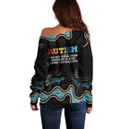 Australia Autism Awareness 4 April Aboriginal Lizard Off Shoulder Sweater