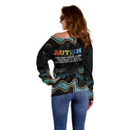 Australia Autism Awareness 4 April Aboriginal Lizard Off Shoulder Sweater