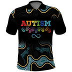 Australia Autism Awareness 4 April Aboriginal Lizard Polo Shirt