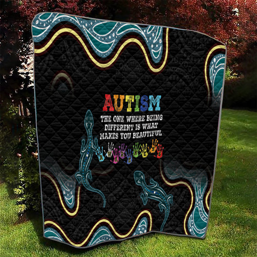 Australia Autism Awareness 4 April Aboriginal Lizard Quilt