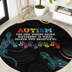 Australia Autism Awareness 4 April Aboriginal Lizard Round Carpet