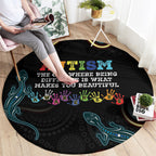 Australia Autism Awareness 4 April Aboriginal Lizard Round Carpet